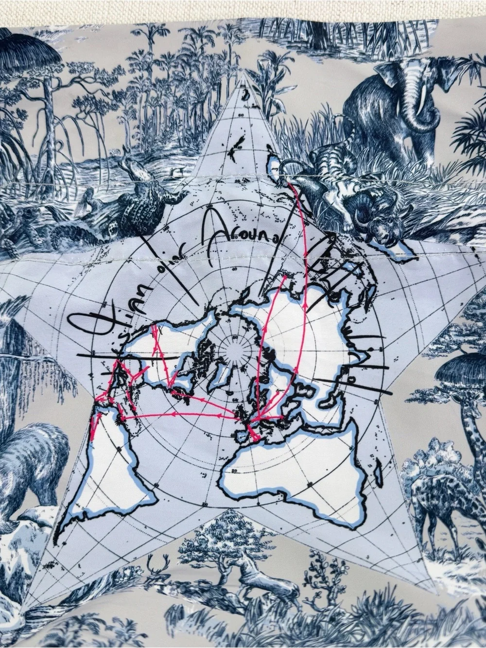 Dior Around the world make up pouch drawstring in blue